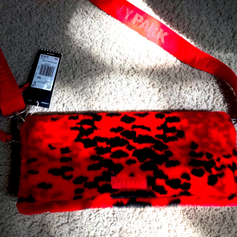 Ivy park x Adidas clutch red animal print new with tags never used rare